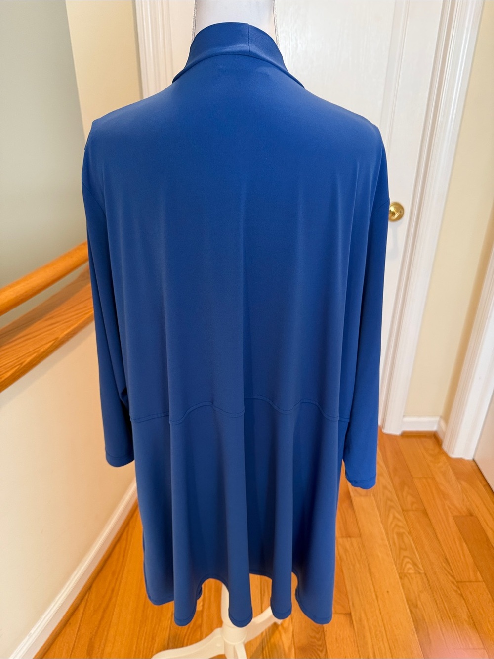 Susan Graver Open-Front Draped Cardigan - Royal Blue - Picture 2 of 13